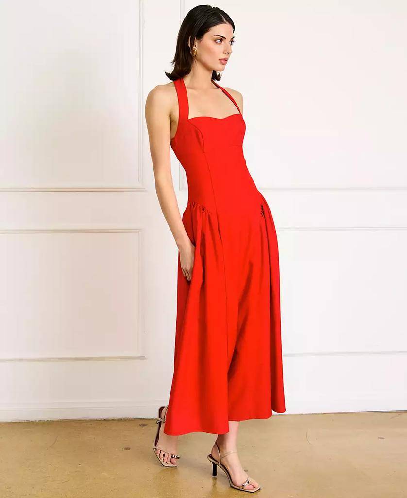 Line & Dot Women's Greta Halter Sleeveless Maxi Dress