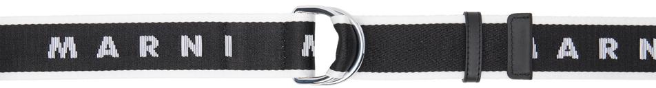 Marni Black Slider Logo Belt
