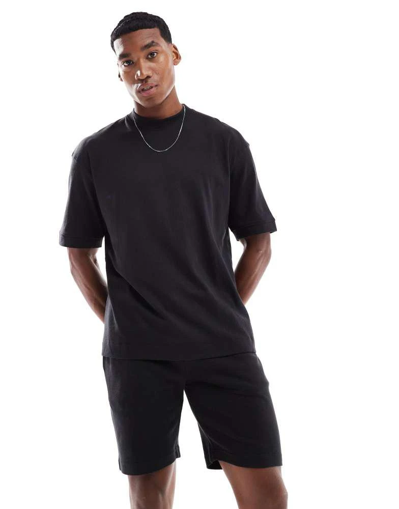 Brave Soul Brave Soul Oversized t-shirt & short co-ord set in black 1