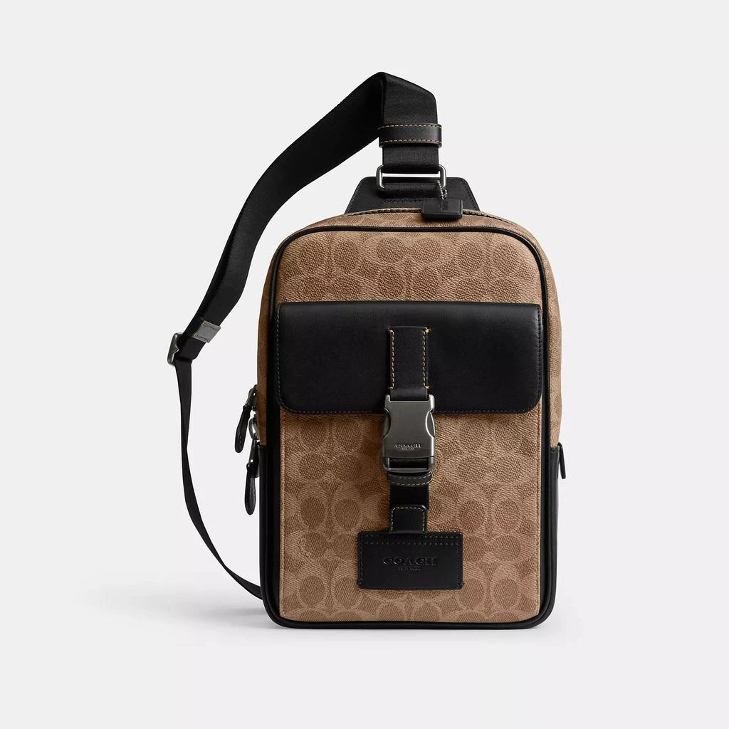 Coach Track Pack In Signature Canvas 1