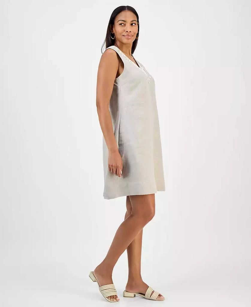 Charter Club Women's Embellished 100% Linen Mini Dress, Exclusively at Macy's 3