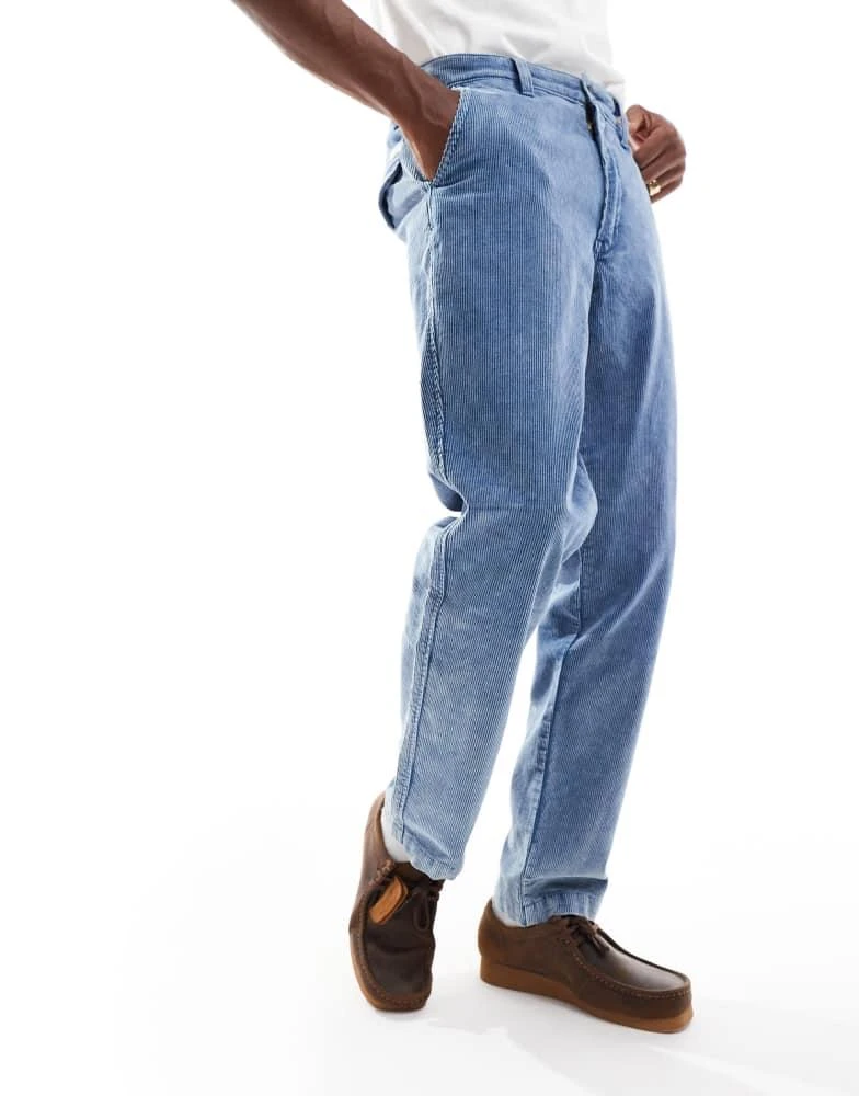 Levi's Levi's XX authentic straight cord denim pleated chinos in mid blue CO-ORD 2