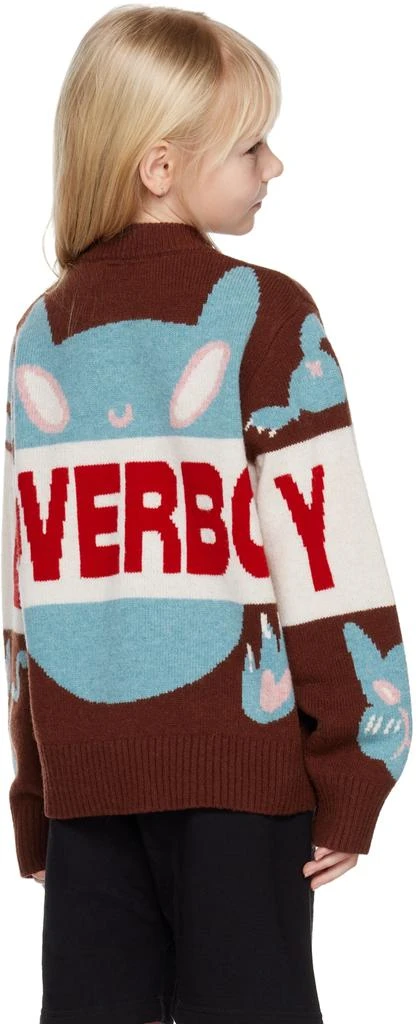 Charles Jeffrey Loverboy SSENSE Exclusive Kids Brown Cat Sweater 3