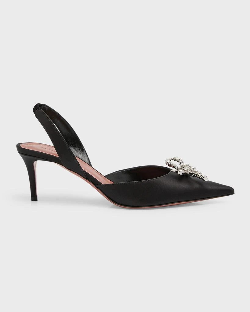 Amina Muaddi Rosie Slingback Satin Pumps 1