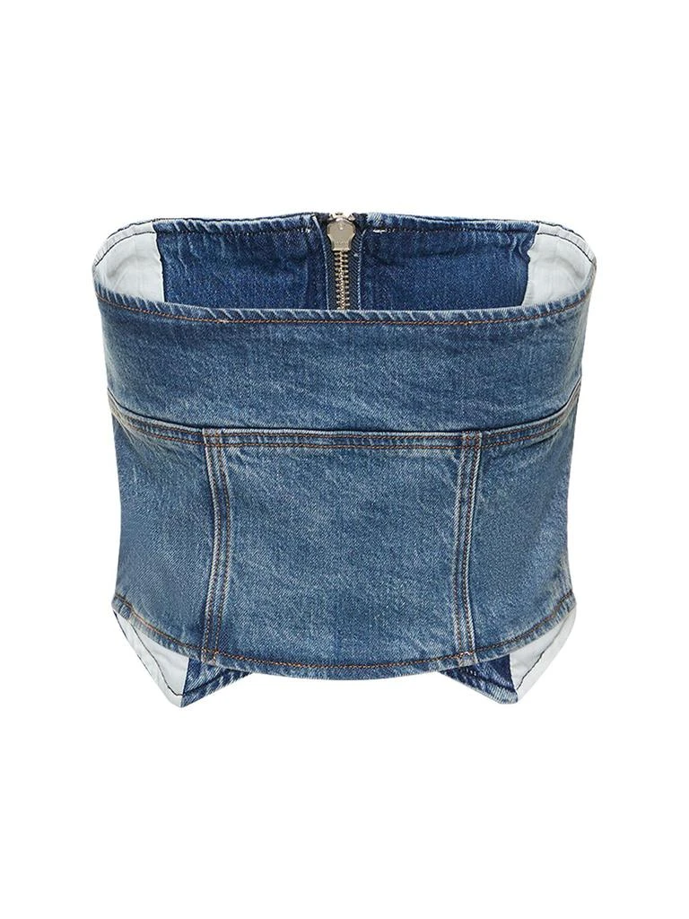 Reformation Ena Cotton Blend Denim Bustier Top 4