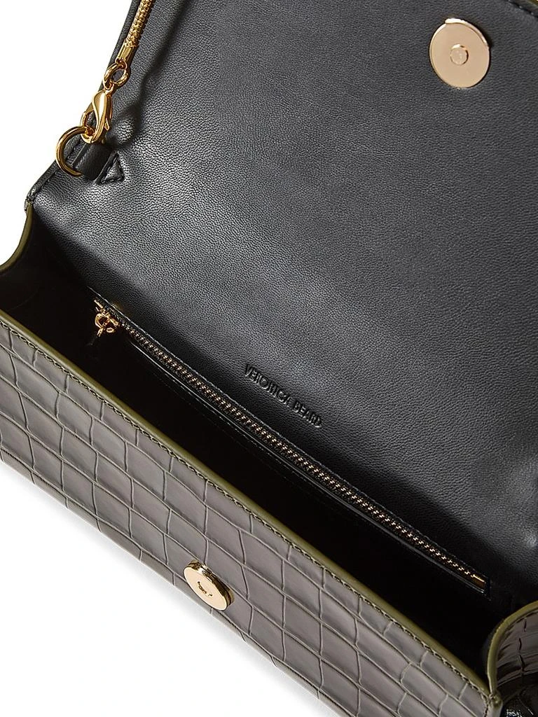 VERONICA BEARD Croc-Embossed Leather Clutch 6