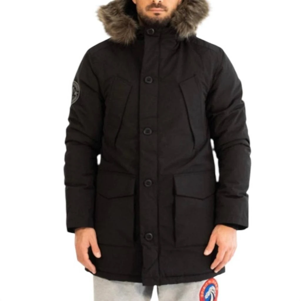 Superdry Everest Parka Coat In Black 1