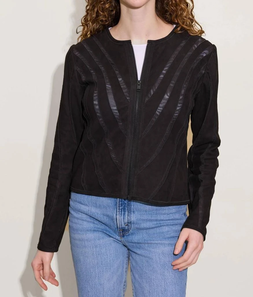 MAURITIUS Mauritius - Mira Leather Mesh Cut Out Jacket 3