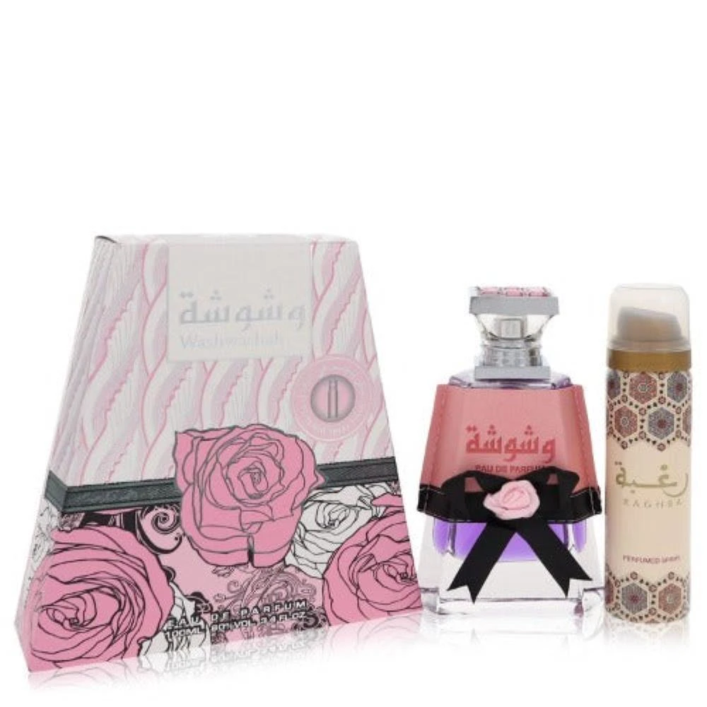 Lattafa 2PCS Combo  Washwashah Eau De Parfum  Women's Perfume 3.4 Oz EDP Spray + 1.7 Oz Deodorant Spray 1