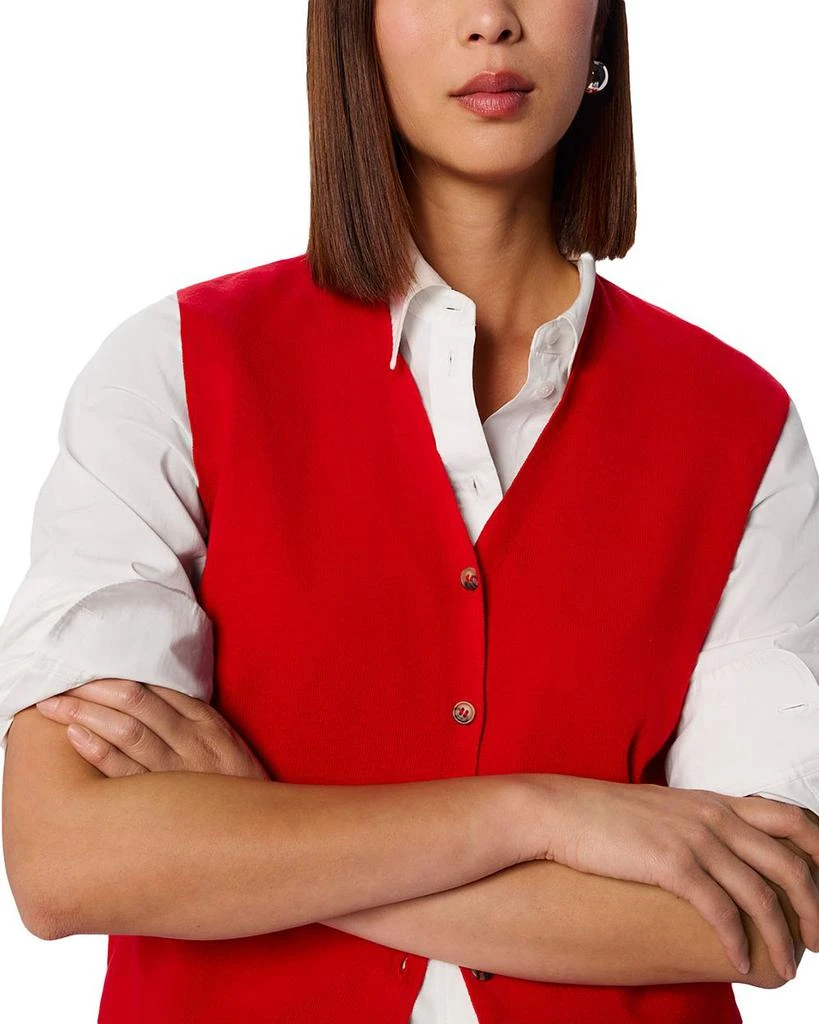 Whistles V Neck Button Front Knit Vest 4