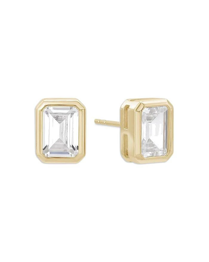 Shashi Baguette Cubic Zirconia Stud Earrings 1