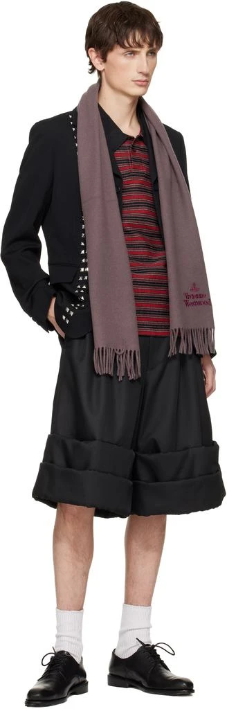 Vivienne Westwood Brown Embroidered Scarf 2