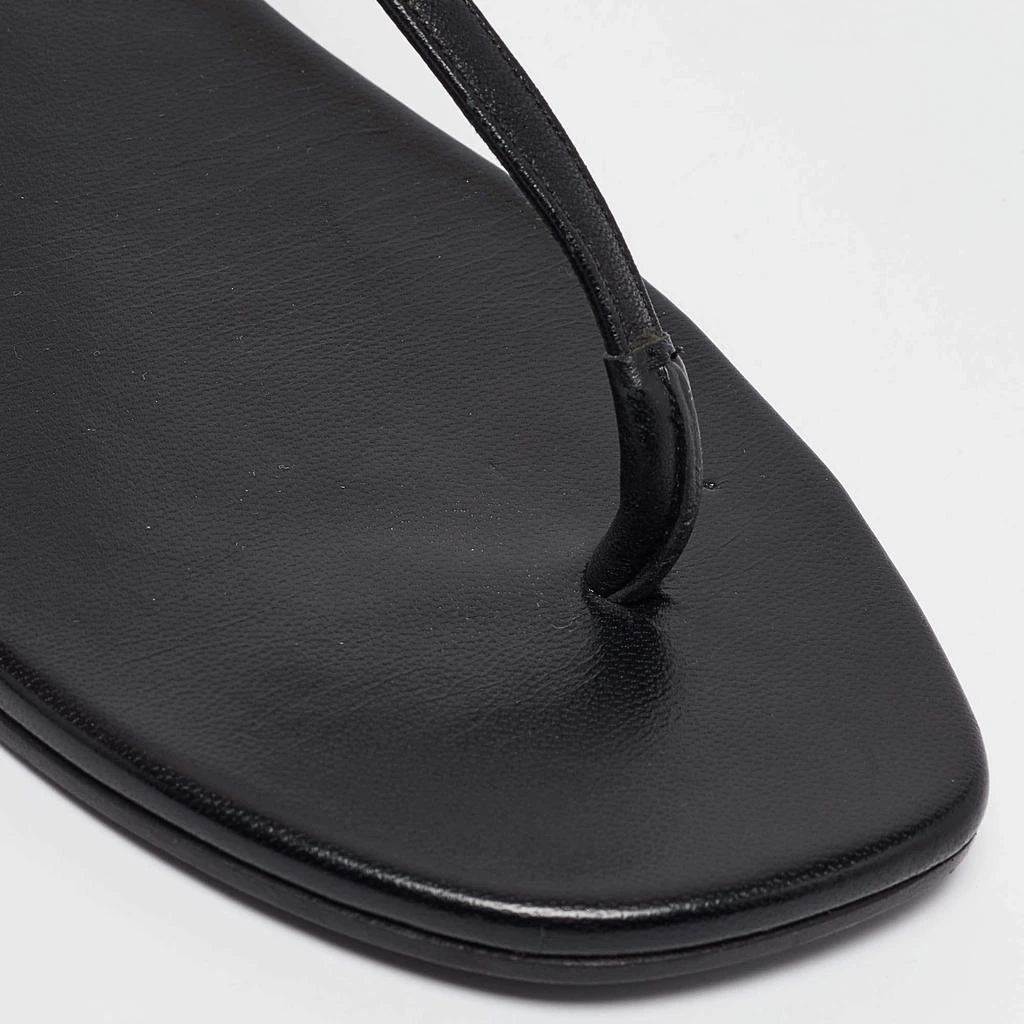 Yves Saint Laurent Saint Laurent Black Leather Monogram T Strap Flats Size 36.5 7