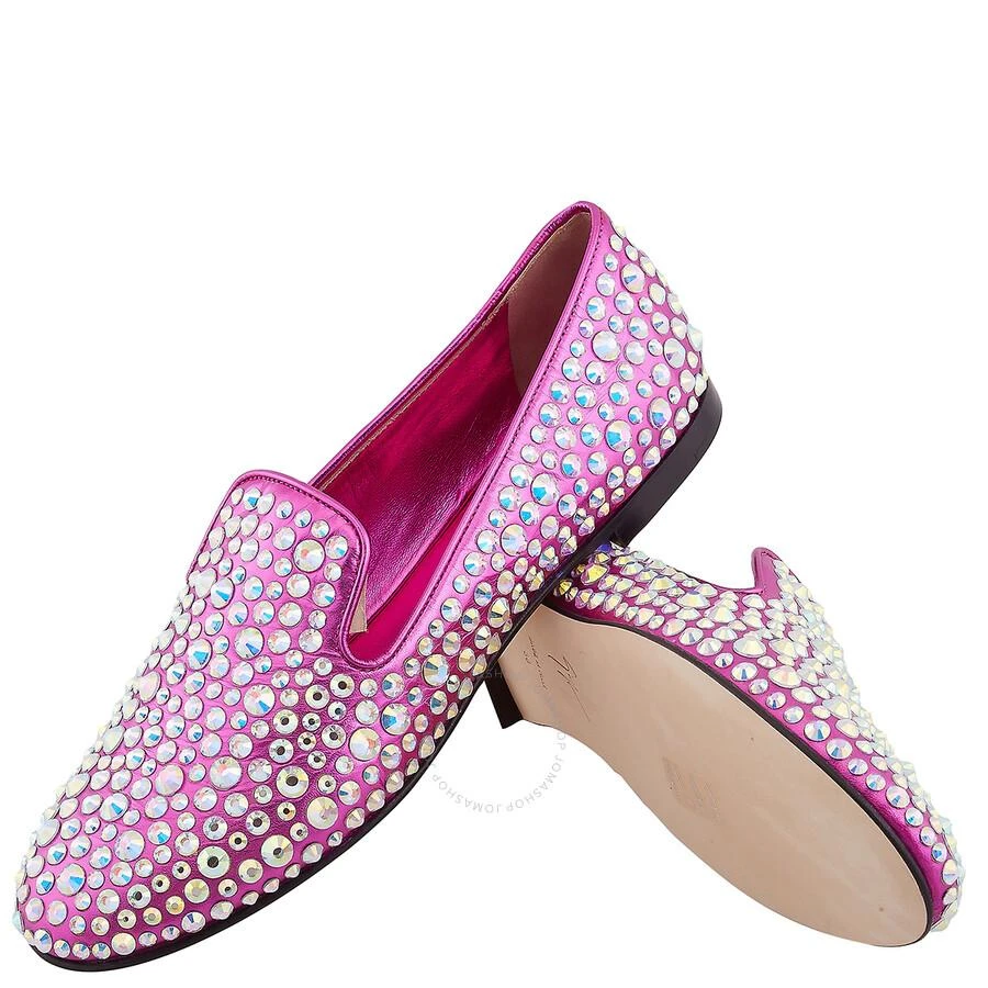 Giuseppe Zanotti Pink Rhinestone Embellised Loafers 2