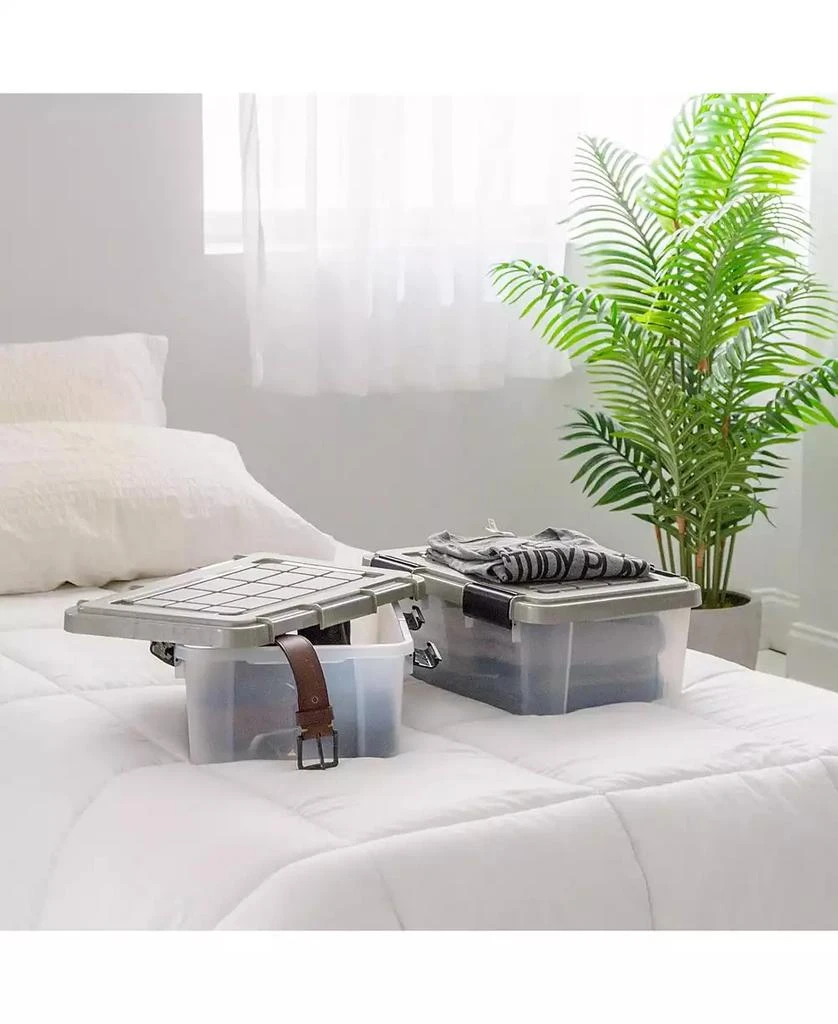 IRIS USA 16 Qt Storage Bins with Gasket Seal Lid, Clear/Chrome, 3Pk 2