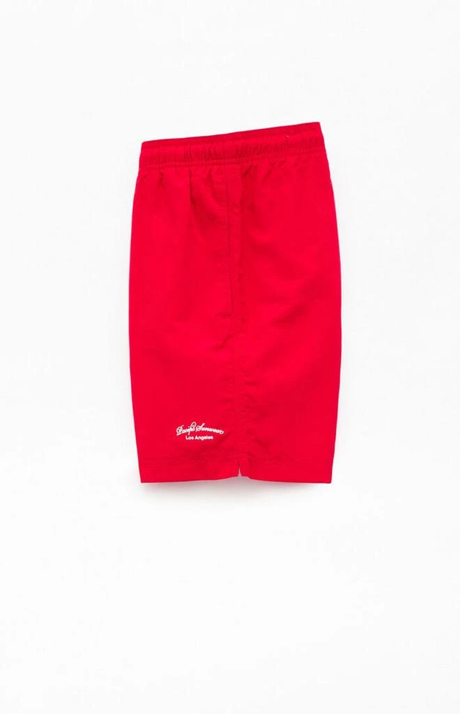 PacSun Red Collegiate 6.5" Swim Trunks 3