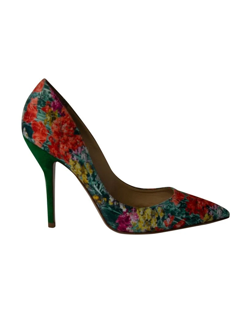 Paul Andrew Shakti Pumps in Floral Print Silk and Suede 1