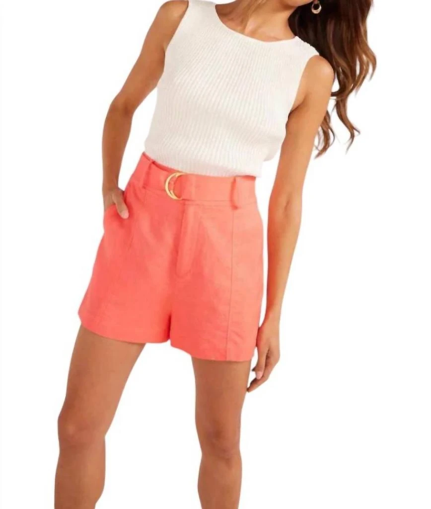 MINKPINK Lila Linen Shorts In Pink 4