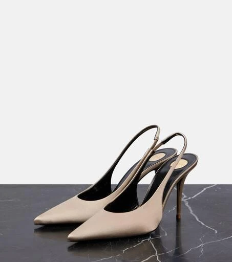 Yves Saint Laurent Norma 90 satin crêpe slingback pumps 4