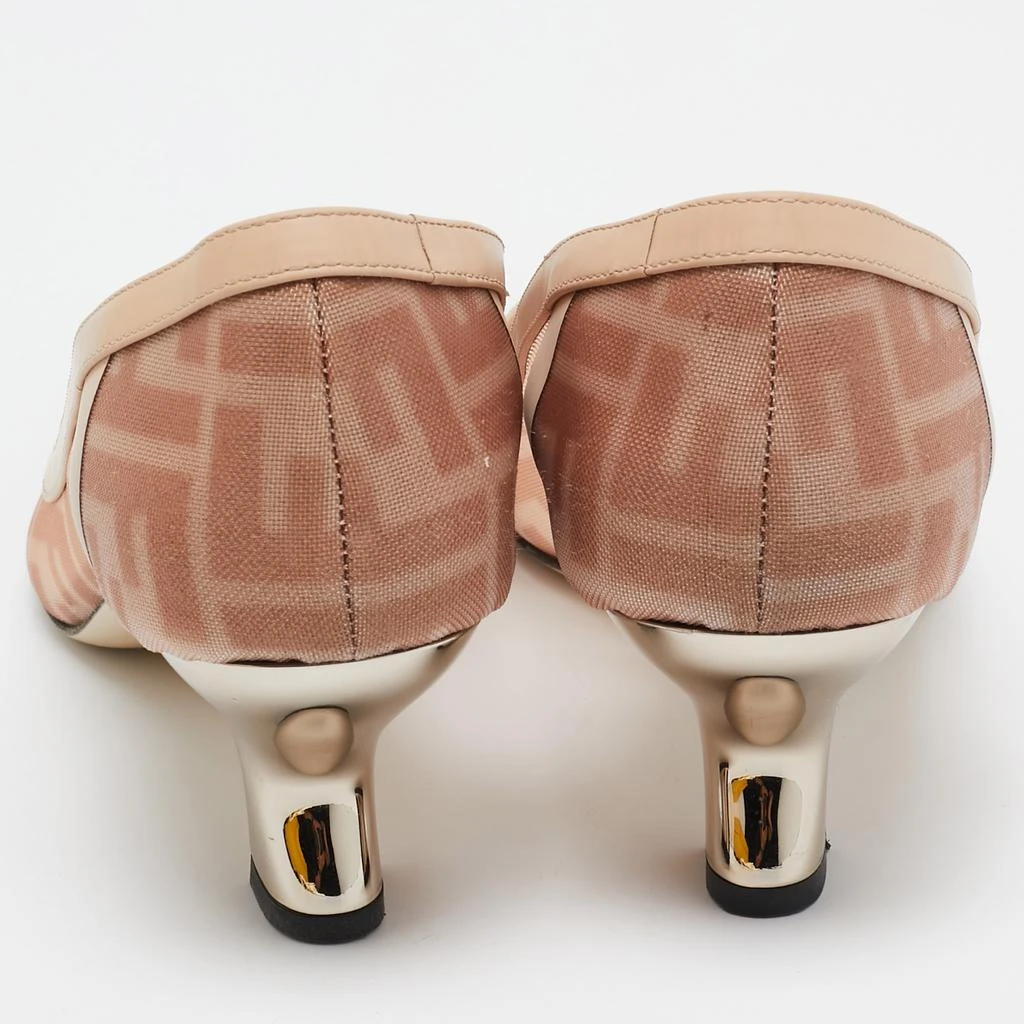 Fendi Fendi Light Pink/Brown Zucca Mesh and Leather Colibri Pumps Size 39 5