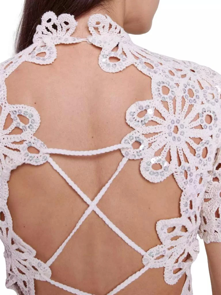 Crochet and Sequin Backless Dress  On Sale Now with Up to 56% Off |  Discover Exclusive Deals & Savings at BeyondStyle  Authentic Maje  mockneck|solid|a-line|short sleeve|mini|women's|dresses|Women's|sequin|cotton|women's  apparel with Limited-Time ...