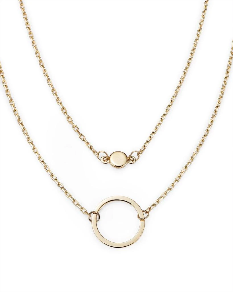 Moon & Meadow Layered Circle Pendant Necklace in 14K Yellow Gold, 17" - Exclusive 1