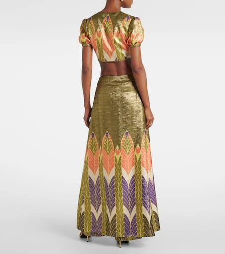 Valentino Printed silk-blend crop top 3