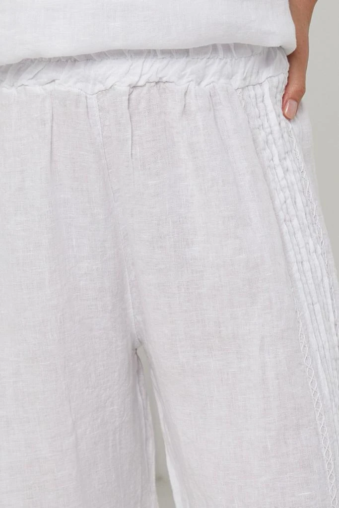 预计3周后发货 Autour Du Lin Pantalon Blanc - Femme 5