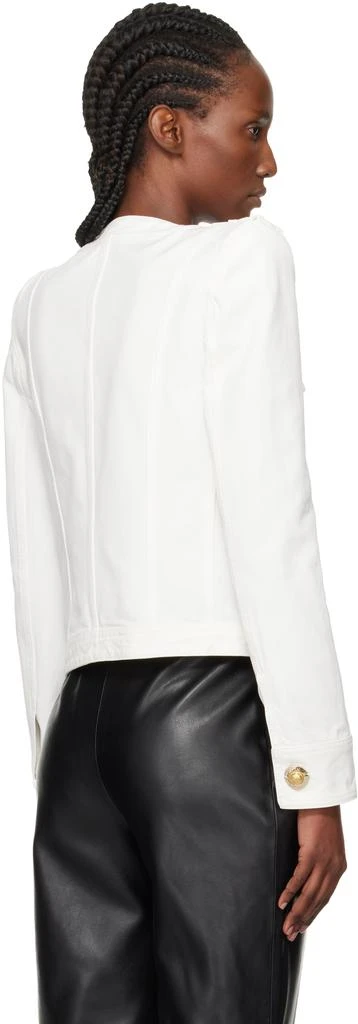 Balmain White Cropped Cotton Canvas Jacket 3