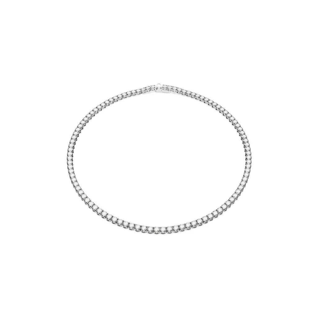 Swarovski Matrix tennis necklace round cut white rhodium plated 1