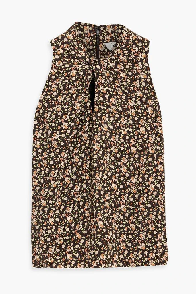 Joie Maraloma twist-front floral-print silk top 1