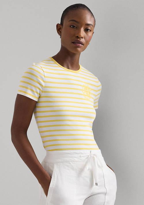 Lauren Ralph Lauren Ralph Lauren Striped Stretch Cotton Crew Neck T Shirt Women s Blouses BeyondStyle