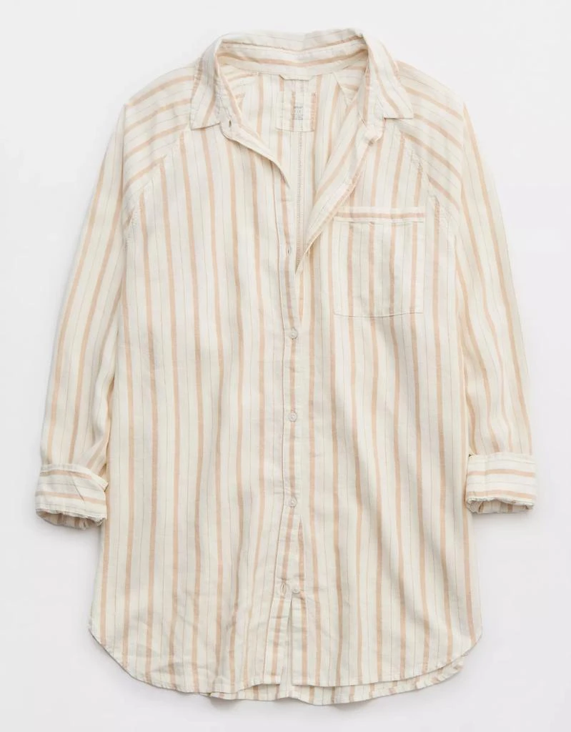 Aerie Aerie Linen Blend Cover Up Shirt 4