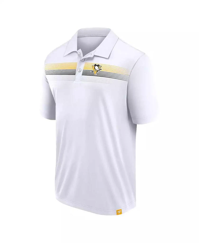 Fanatics Men's White Pittsburgh Penguins Victory For Us Interlock Polo Shirt 3
