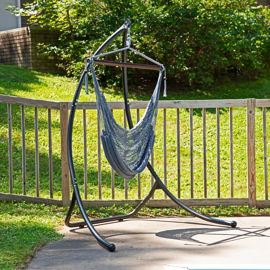 Sunnydaze Modern Boho-Style Soft-Spun Polyester Rope Hanging Caribbean XL Hammock Chair for Yard, Balcony, and Garden 3