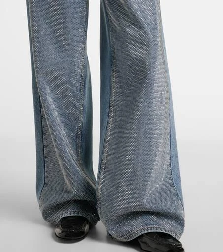 Stella McCartney Crystal-embellished wide-leg jeans 5