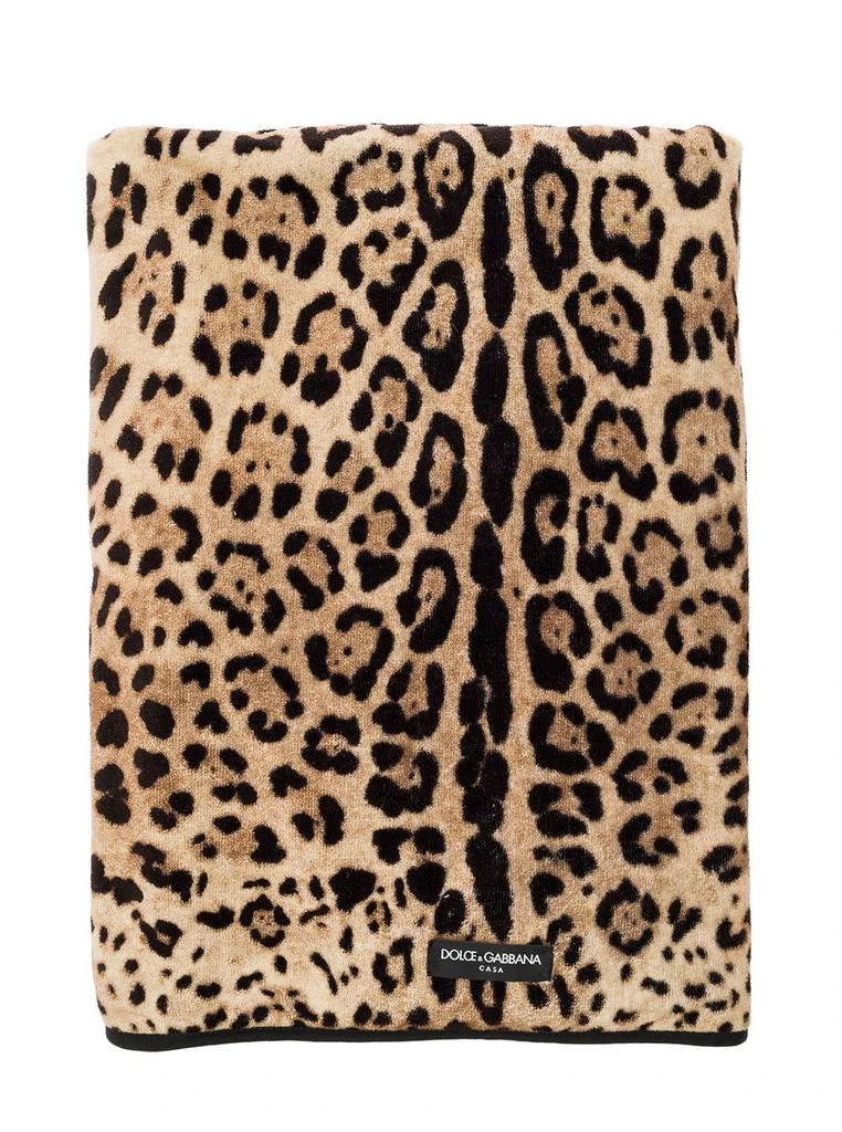 Dolce & Gabbana Dolce & Gabbana Leopard Printed Terry Bath Towel 1