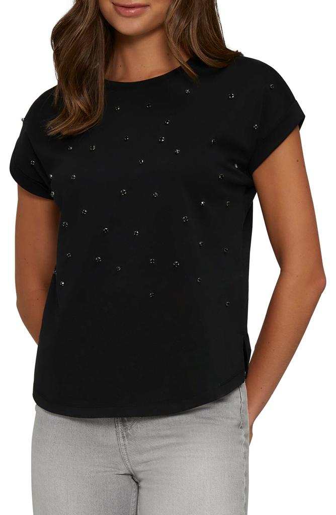 Wildfox Rhinestone Embellished Muscle T-Shirt