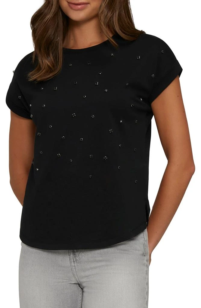 Wildfox Rhinestone Embellished Muscle T-Shirt 1