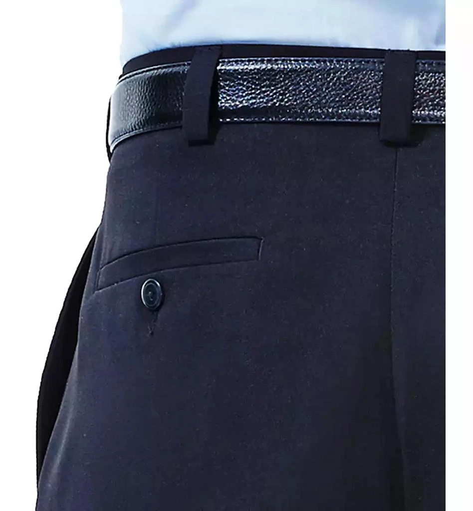 Haggar Men's ECLO Stria Classic Fit Pleated Hidden Expandable Waistband Dress Pants 6