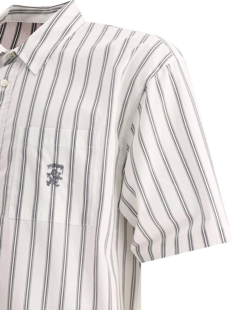 STUSSY Stüssy Logo-Embroidered Striped Shirt 4