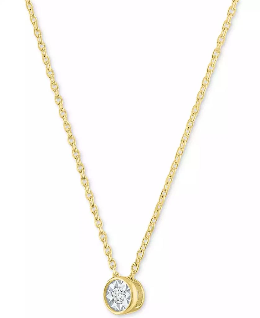 Macy's Diamond Accent Pendant Necklace in 14k Gold-Plated Sterling Silver, 16" + 2" extender 3