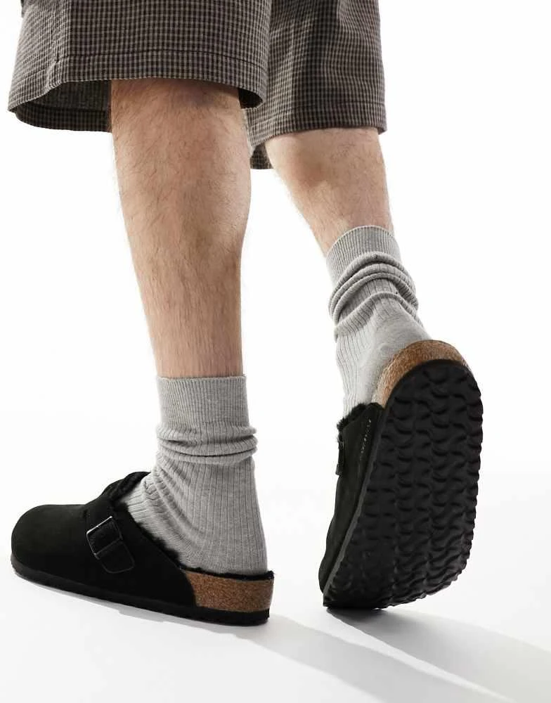 Birkenstock Birkenstock Boston shearling mink lined clogs in black 4