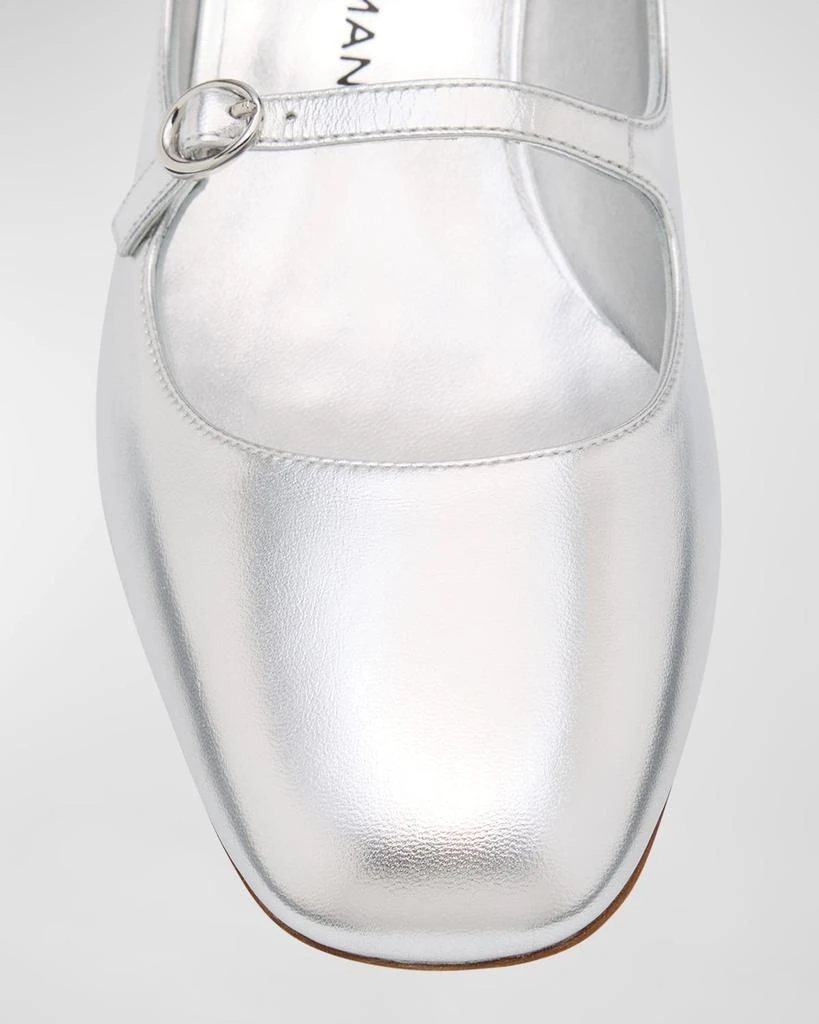 Stuart Weitzman Benni Metallic Mary Jane Pumps 6