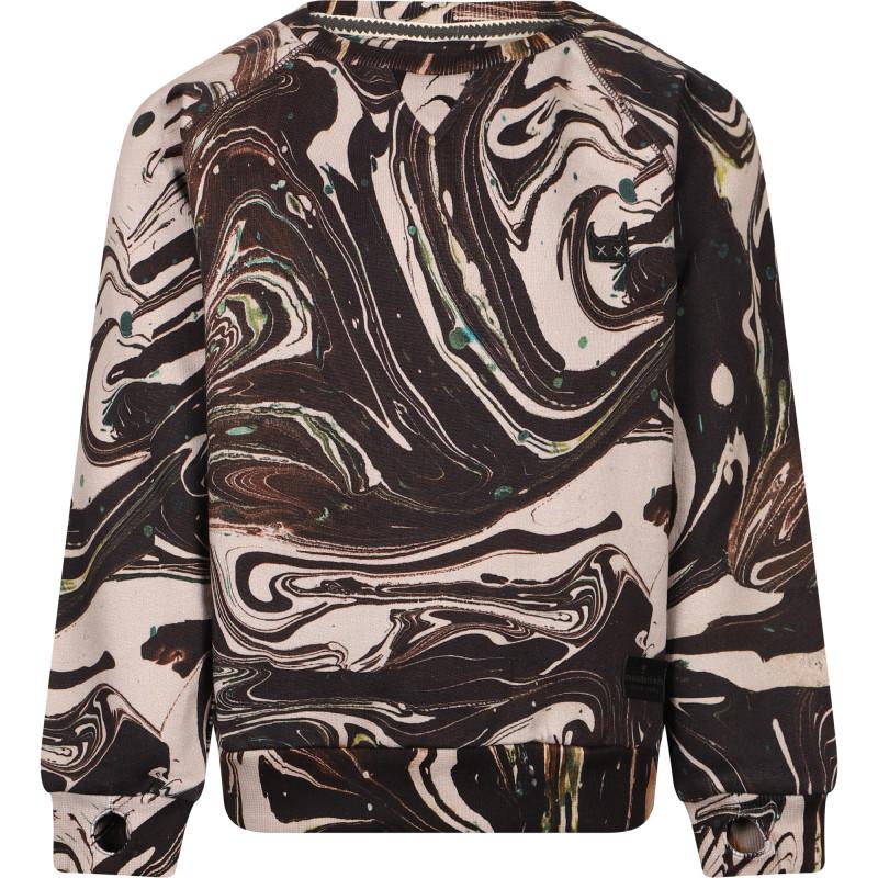 Munster Water tie dye sweatshirt in brown and beige