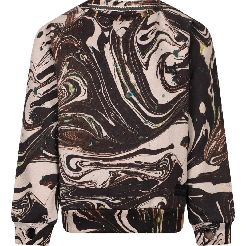Munster Water tie dye sweatshirt in brown and beige 1