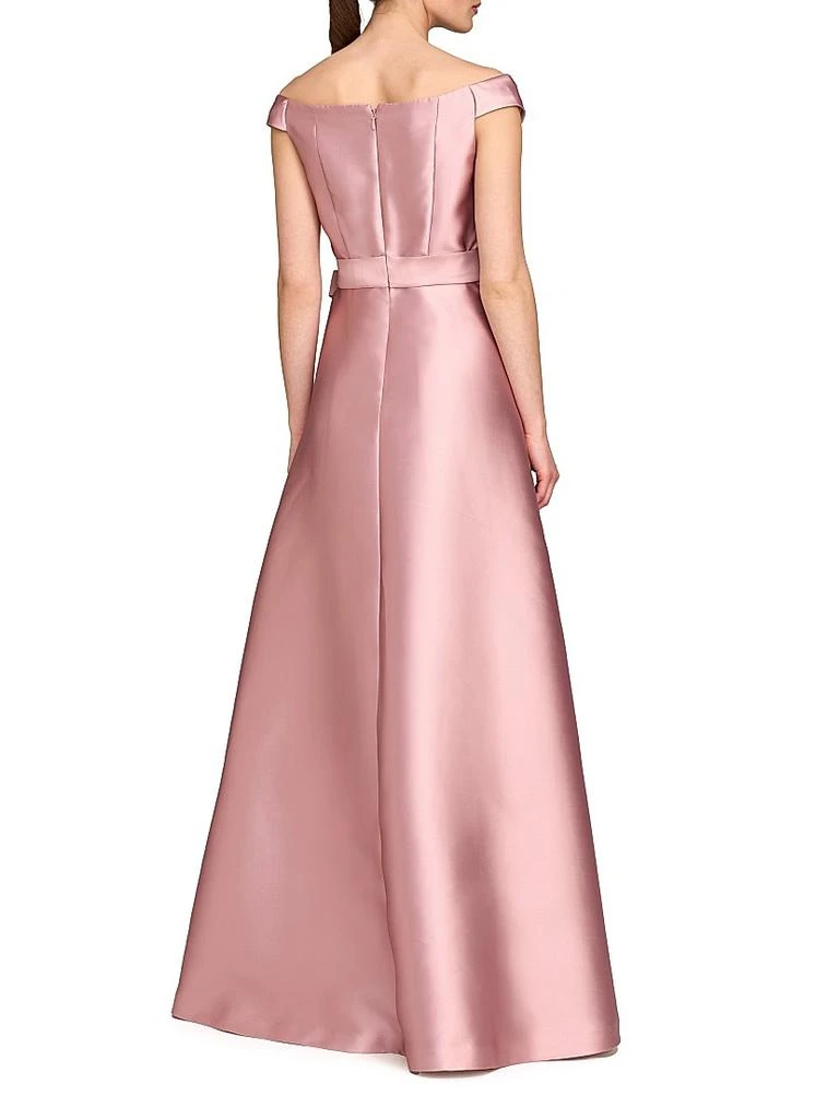Kay Unger Women's Kitri Placed Floral Off the Shoulder A-Line Gown - Pink - Gowns