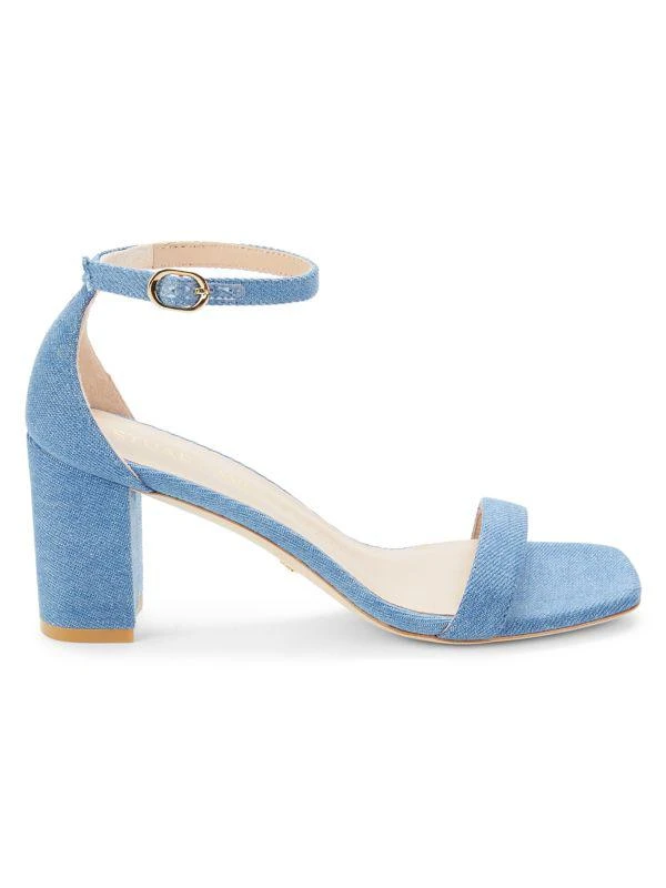 Stuart Weitzman Nudistcurve Denim Ankle Strap Sandals 1