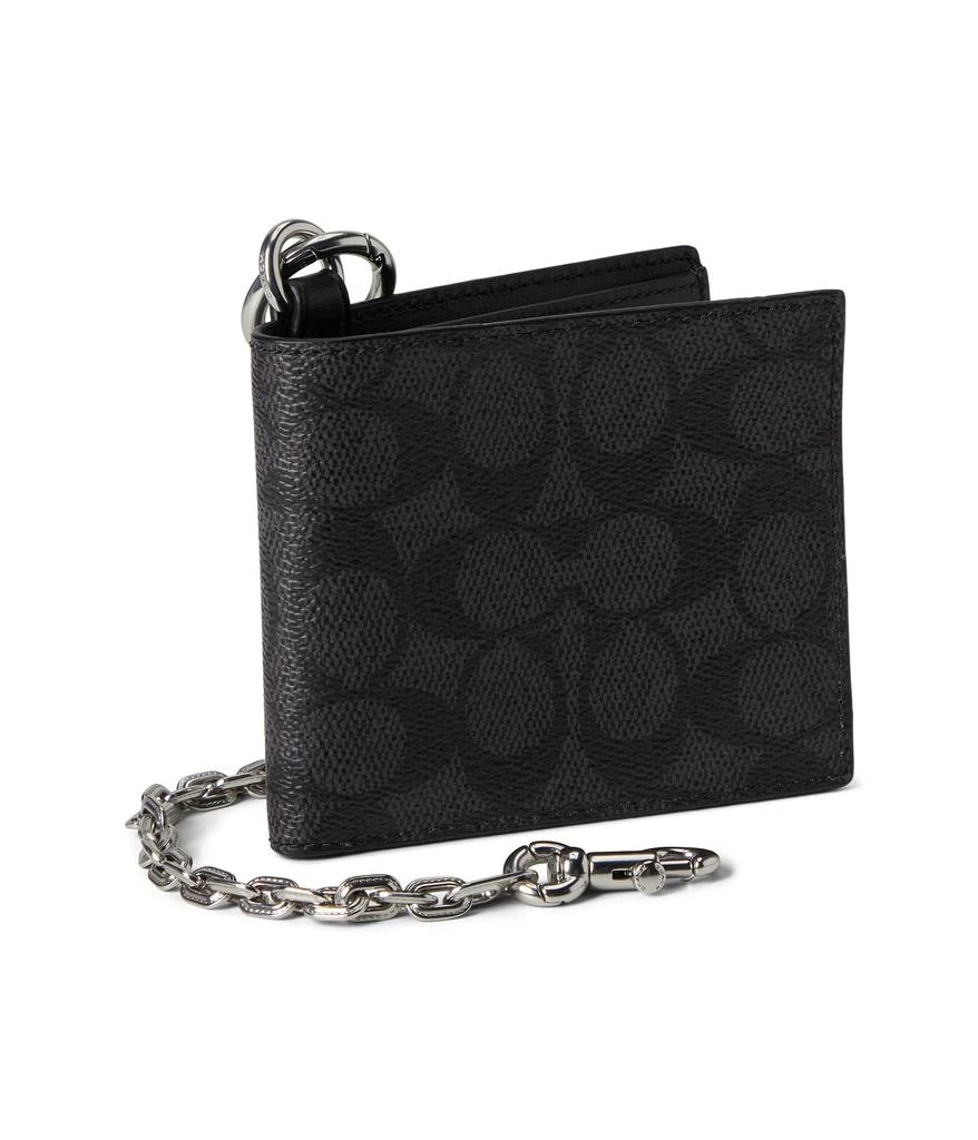 Coach Billfold Wallet With Chain In Signature Canvas 1