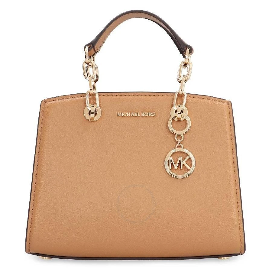 Michael Kors Cynthia Logo-Charm Leather Tote Bag 1